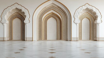 Fototapeta premium Elegant Islamic arches, ornate interior