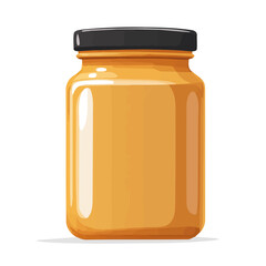 My Simple flat 2D illustration of a butter jar isolated on a transparent background, vector, flat design, animation design, simple flat 2D icon, clipart