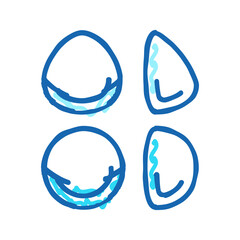 breast implant shapes surgery icon doodle illustration
