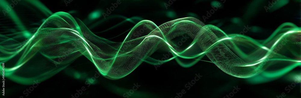 Poster on the background, there's a beautiful display of an abstract gray tunnel with colorful lighting