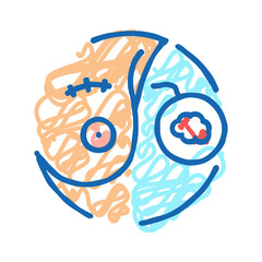 lumpectomy surgery icon doodle illustration
