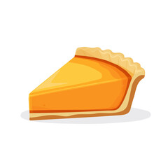 My Simple flat 2D illustration of  pumpkin pie slice isolated on a transparent background, vector, flat design, animation design, simple flat 2D icon, clipart