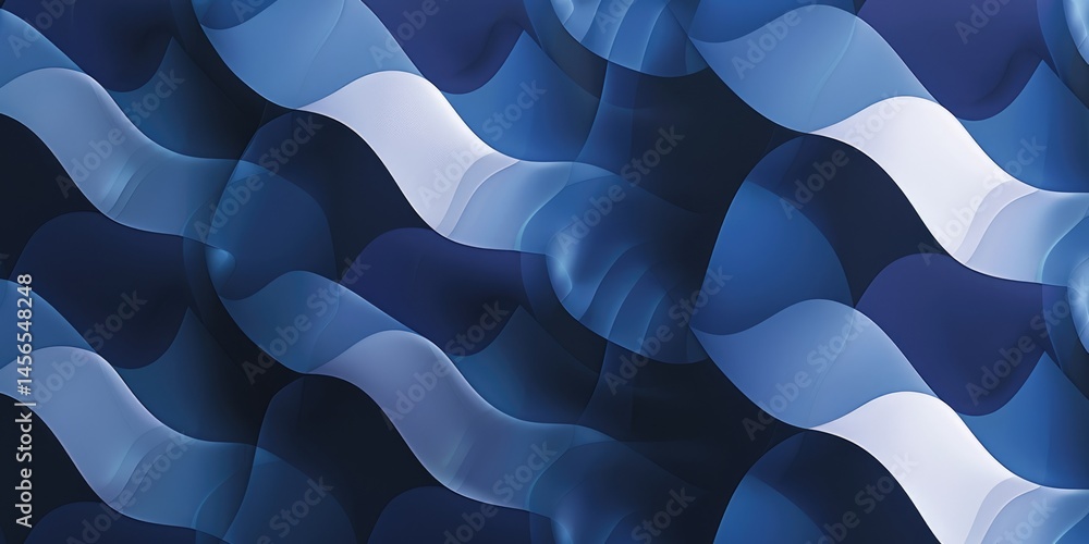 Poster the abstract picture of the blue wave repetitive pattern polygon geometry in the background, geometr