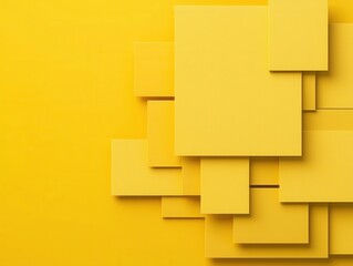 Yellow Geometric Shapes on a Bright Colorful Background for Design