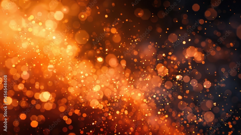 Poster the abstract picture about warm tone colorful particle lighting lights creating a blurred and festiv