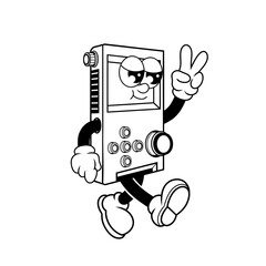 Retro character design from cool console game outline