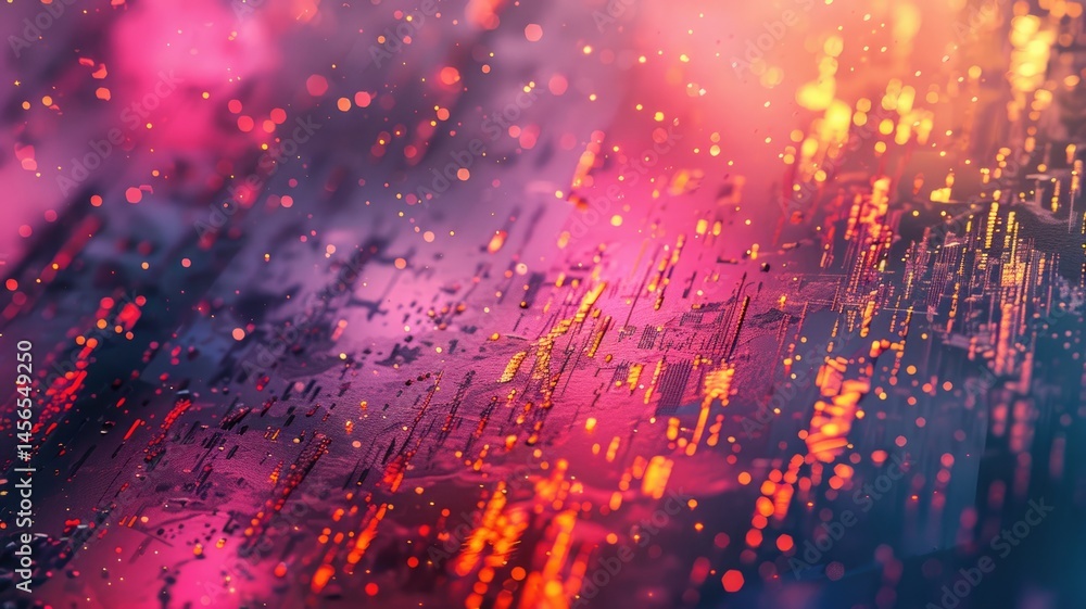 Aufkleber digital tunnel with bright light and vibrant colorful pixels. technology and sci-fi concept for wall