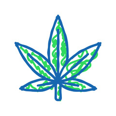 cannabis plant leaf weed hemp icon doodle illustration
