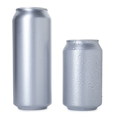 Two blank tin cans isolated on white