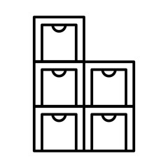 Storage rack icon. Home decor element thin line illustration.