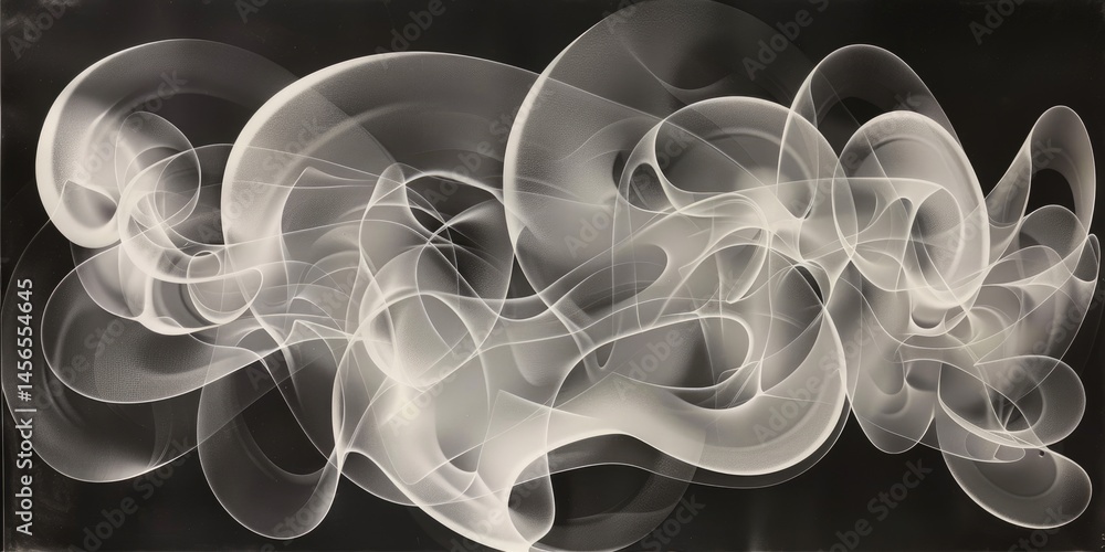 Poster abstract black and white light patterns. abstract background image of white circle overlap with blac