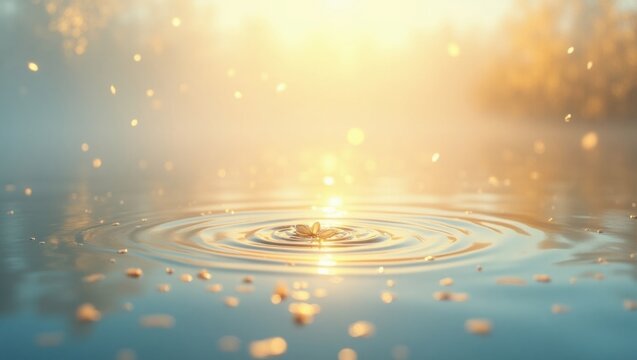 Reflejos de luz dorada sobre la superficie de un lago en calma