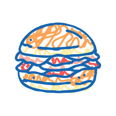 bacon bun food meal icon doodle illustration