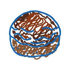 chocolate bun food meal icon doodle illustration