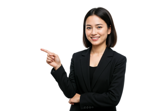 Confident Businesswoman Pointing, Success and Direction Concept