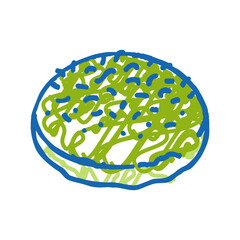 spinach bun food meal icon doodle illustration