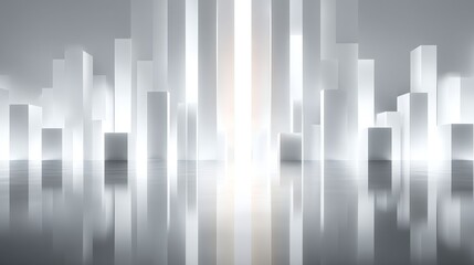 Fototapeta premium This modern abstract illustration boasts a sleek and futuristic design, with a clean white background, advanced technology, and a strong space-age sci-fi influence, all on a clean white futuristic