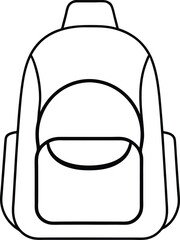 backpack icon line art vector illustration