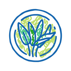 sage cosmetic plant icon doodle illustration