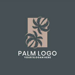 Luxury palm tree logo design template