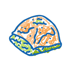 baklava piece sweet food icon doodle illustration