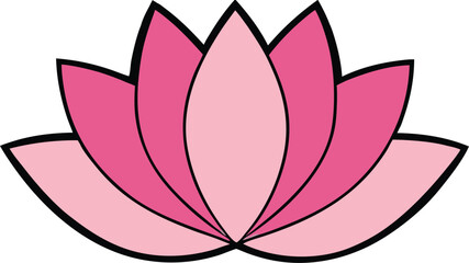 lotus flower silhouette vector icon ,vector illustration of a lotus flower on white background.