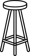 bar stool icon line art vector illustration