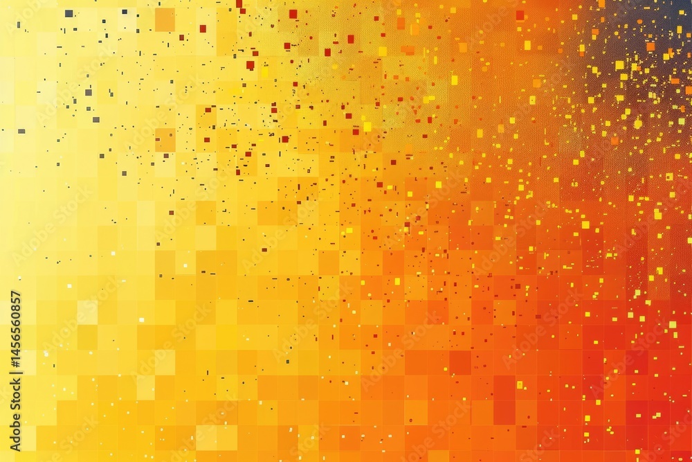 Poster abstract mosaic pattern in warm yellow and red tones. digital art for modern and vibrant design. bac