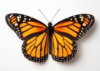 Vibrant Monarch Butterfly with Striking Orange and Black Patterns