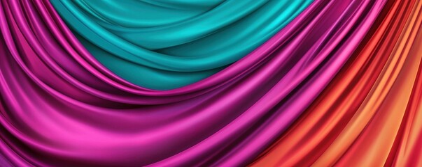 Fototapeta premium Colorful Draped Fabric with Smooth Textures in Vibrant Tones