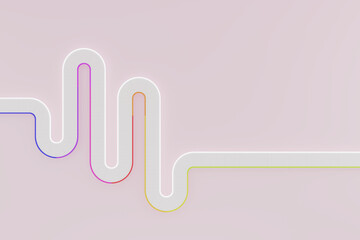 Top view  Road map timeline, infographic template journey concept, crossroads, 3D rendering.