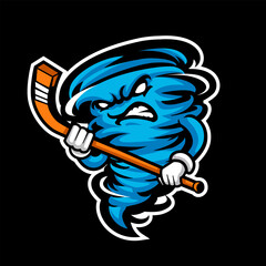 The Whirlwind Hockey Mascot Logo
