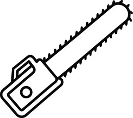 chain saw icon line art vector illustration