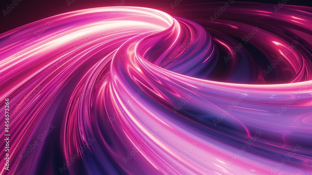 Poster abstract picture pink color neon light with digital technology style design connecting become dynami