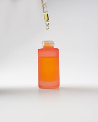 Cosmetic product mockup of anti-aging serum with retinol