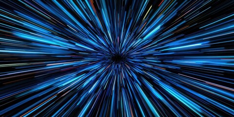 Obraz premium Dynamic Light Speed Effect Creating a Sense of Motion and Energy