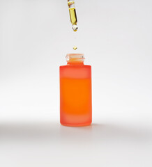 Cosmetic product mockup of anti-aging serum with retinol