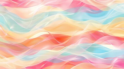 Obraz premium Colorful fabric with wavy striped pattern in orange, pink, and yellow tones. Background image of Textile design for fashion and interior. Technology innovation and networking design concept. AIG51.
