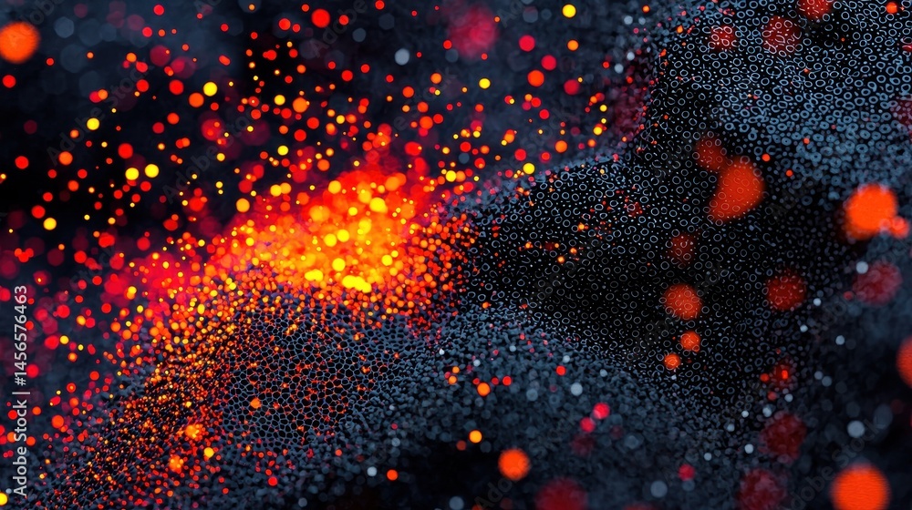 Poster vibrant abstract background with glowing particles and texture