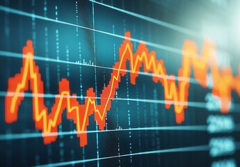 Dynamic Line Graph Representing Financial Market Trends and Data