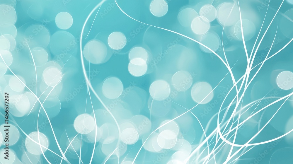 Aufkleber soft blue background with gentle light bokeh and elegant lines