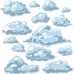 Obraz premium Set clouds illustration 