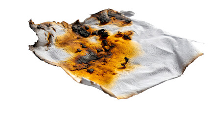 Fototapeta premium a burnt piece of paper on a table