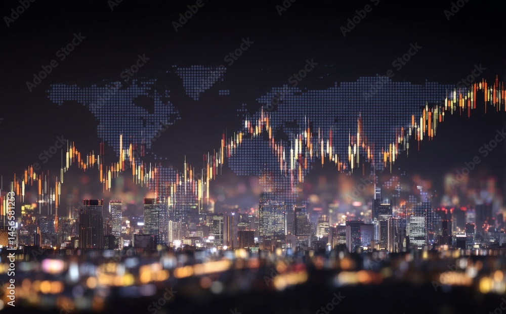 Poster optimizing your portfolio using advanced technology displayed on a virtual screen is the future of a