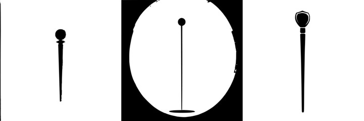 Stylized vector illustration of sewing pins and a needle used in various crafting activities