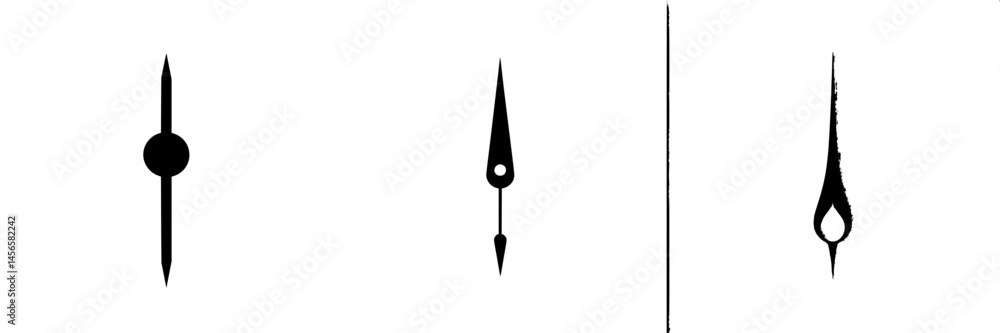 Poster vector illustration icons of clock hands in black and white design for graphics and digital projects