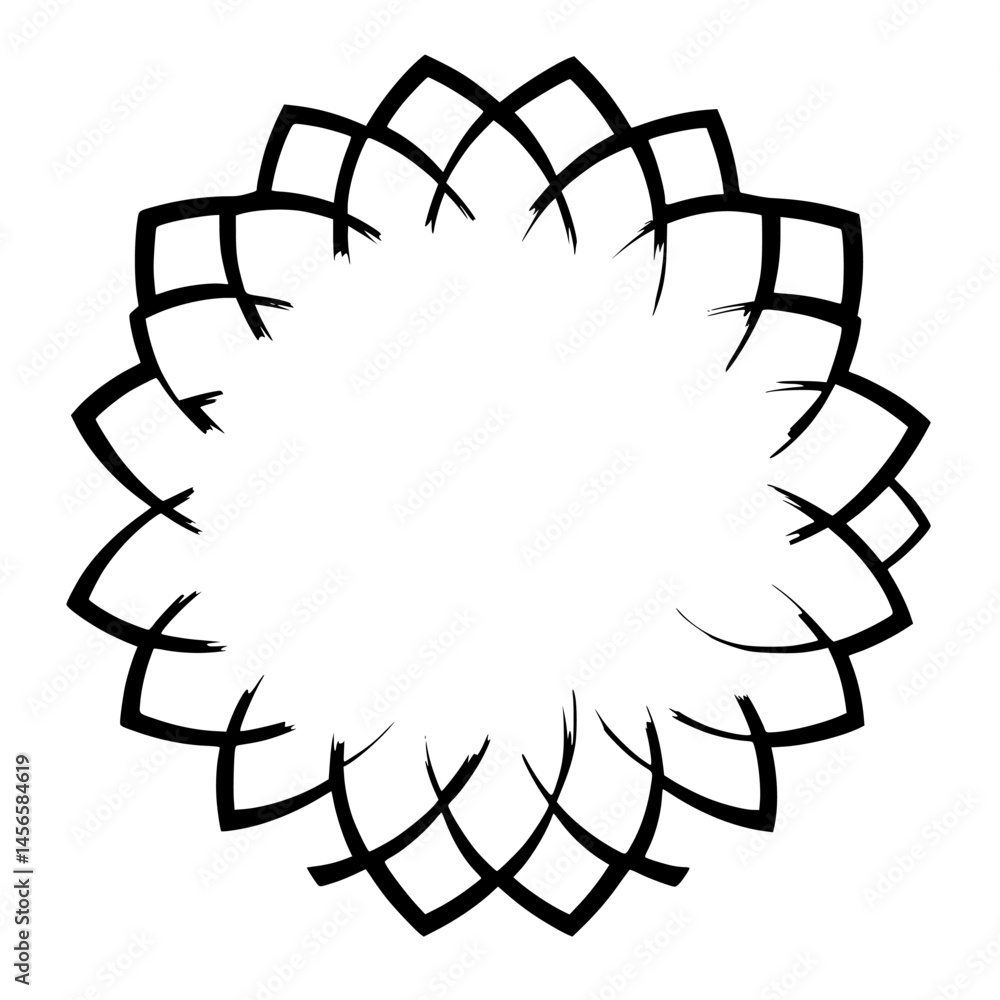 Poster intricate vector design featuring a floral pattern with overlapping lines and geometric shapes