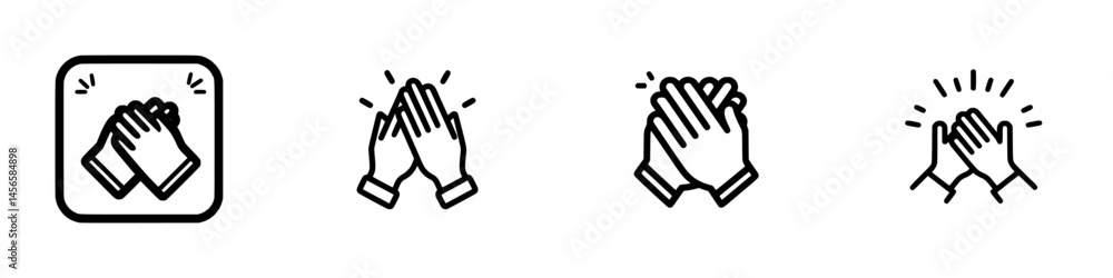 Aufkleber vector illustration icons of hands clapping for applause in multiple styles representing celebration