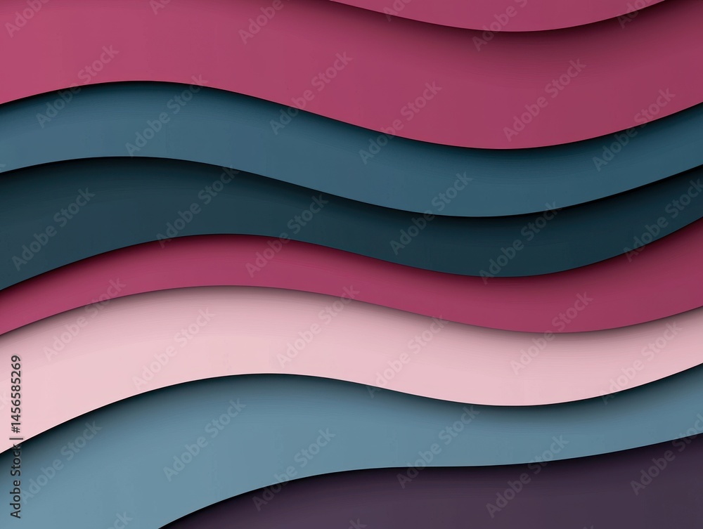 Poster abstract wavy background with layers of colorful paper textures