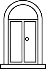 door icon line art vector illustration